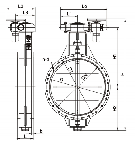 通風蝶閥(fa)結構示意圖(tú)